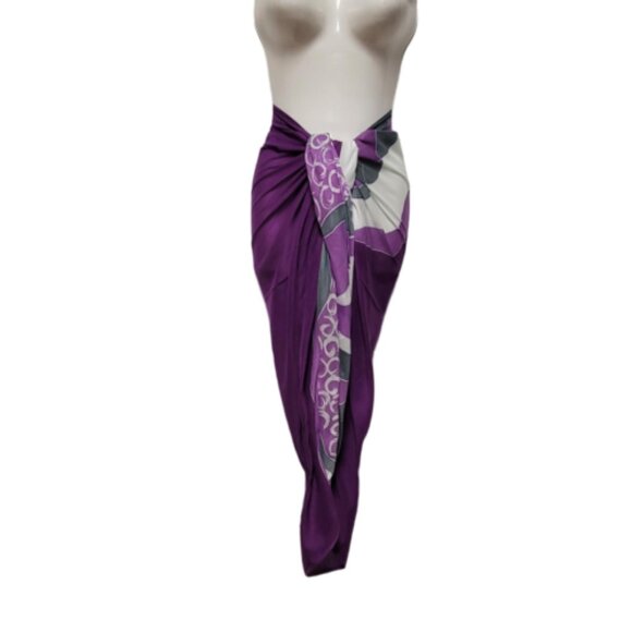 Womens Sarong Cotton Wrap, Handpainted Batik Wrapskirt Beach Pareo Beachwear-NEW - Picture 1 of 7